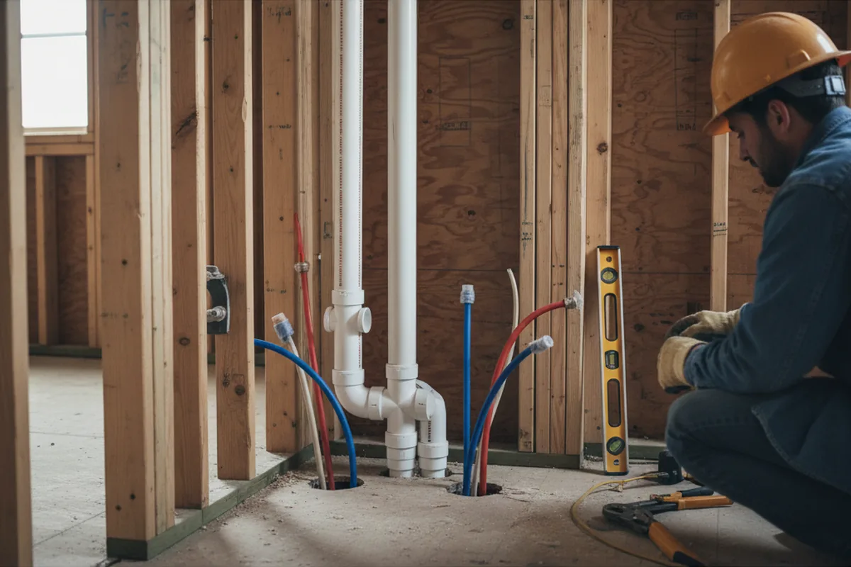 Drain and supply rough-in during Garbage Disposal Repair in Lansdowne